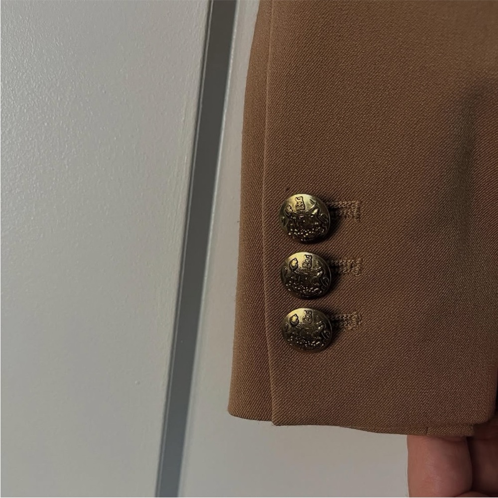 J. Crew Tan Blazer Gold Buttons - Picture 6 of 10